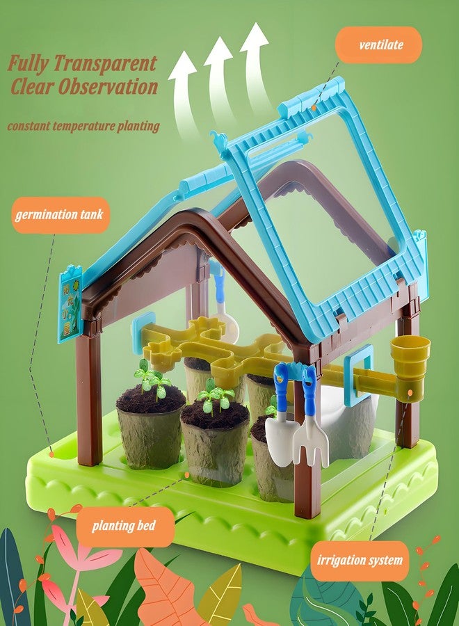 EXBEPE Kids Plant Growing Kit Greenhouse Growing Set with Drip Irrigation System and Grow Light Science Educational DIY Indoor Plant Gardening Toy for Kids - Image 3